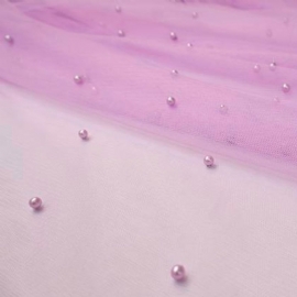 TULE COM PEROLA LILAS