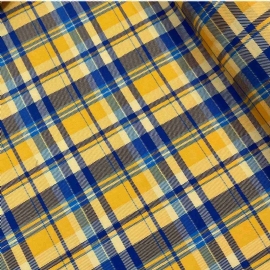 TRICOLINE XADREZ AMARELO E AZUL  100 ALGODAO