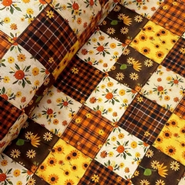 TRICOLINE PATCHWORK DE GIRASSOL 100 ALGODAO