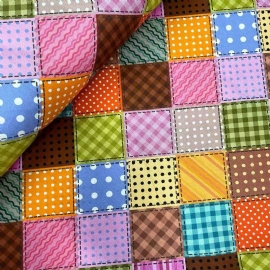 TRICOLINE PATCHWORK COLORIDO 100 ALGODAO