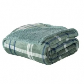 COBERTOR FINLANDIA ESTAMPADO COM SHERPA VERDE