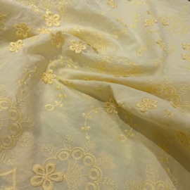 COTTON BORDADO BARRADO FLOR AMARELO