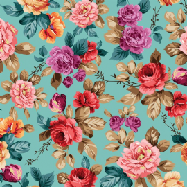 TRICOLINE ESTAMPADA FLORES 100 ALGODAO