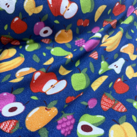 FELPUDO ESTAMPADO FRUTAS AZUL