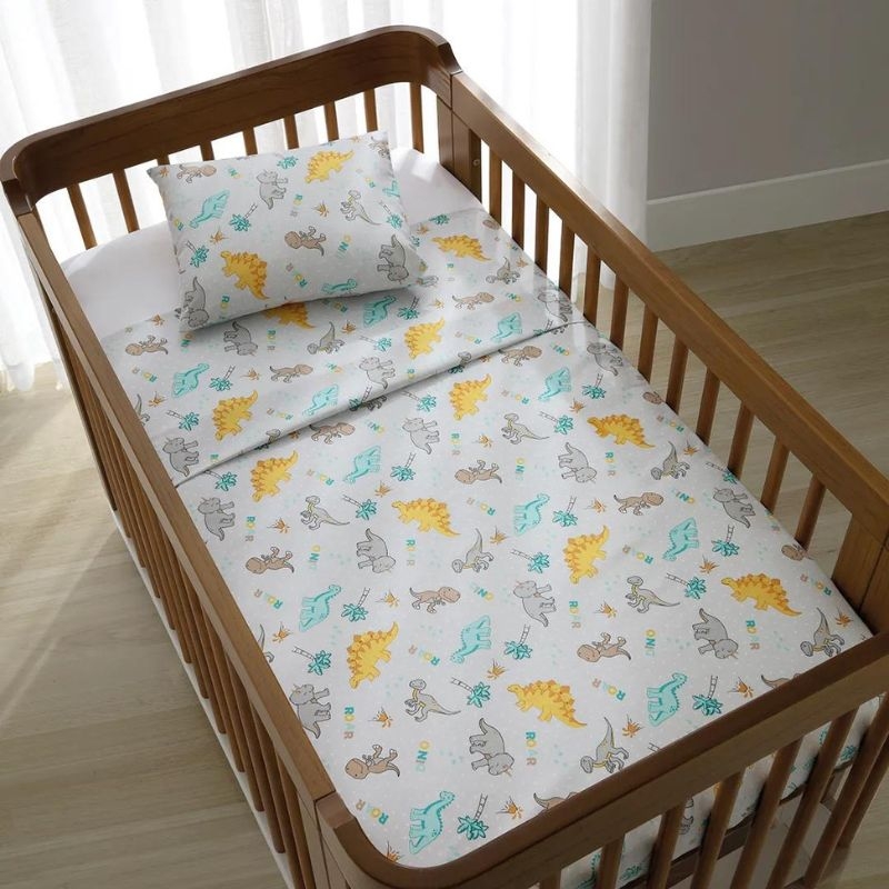 Jogo de bero Dohler Baby Dino cinza 3 peas