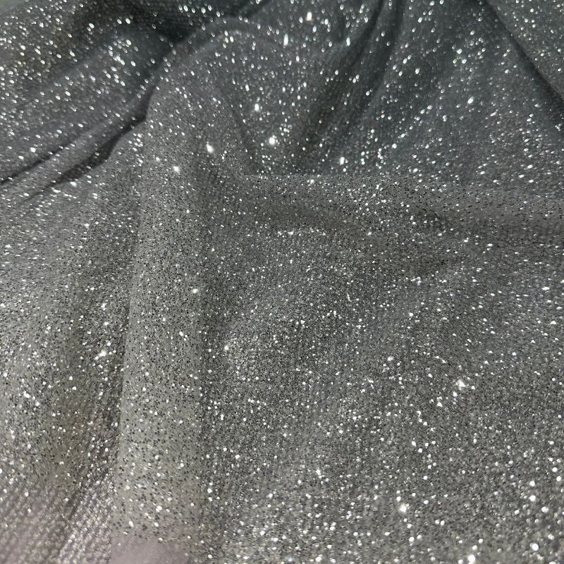 Tule glitter grafite degrade