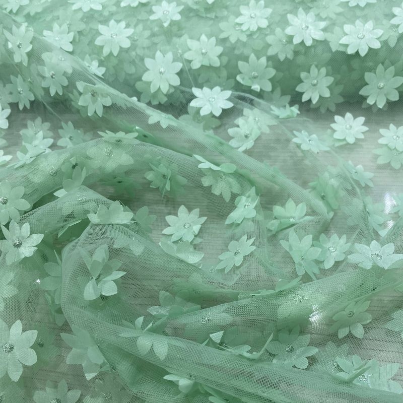 Tule Allegra Flor Verde