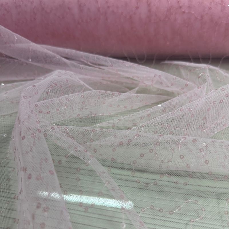 Tule caminho sem fim rosa