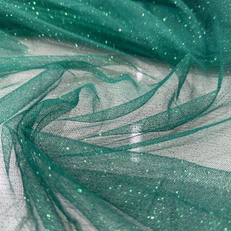 Tule glitter verde - 1,47 de largura