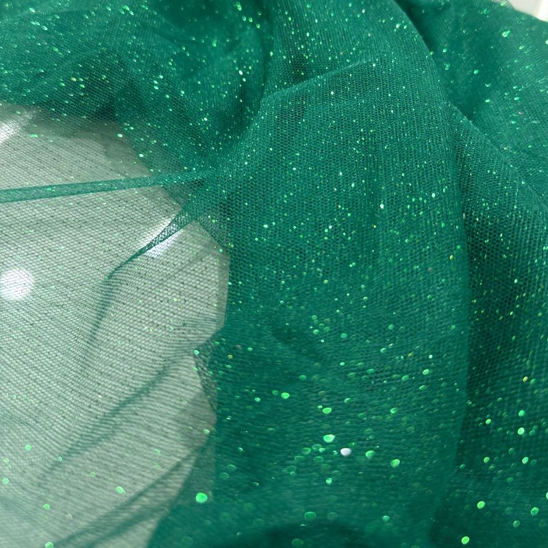 Tule glitter verde - 1,47 de largura