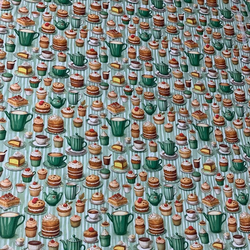 Tricoline estampada cupcake  100% algodo