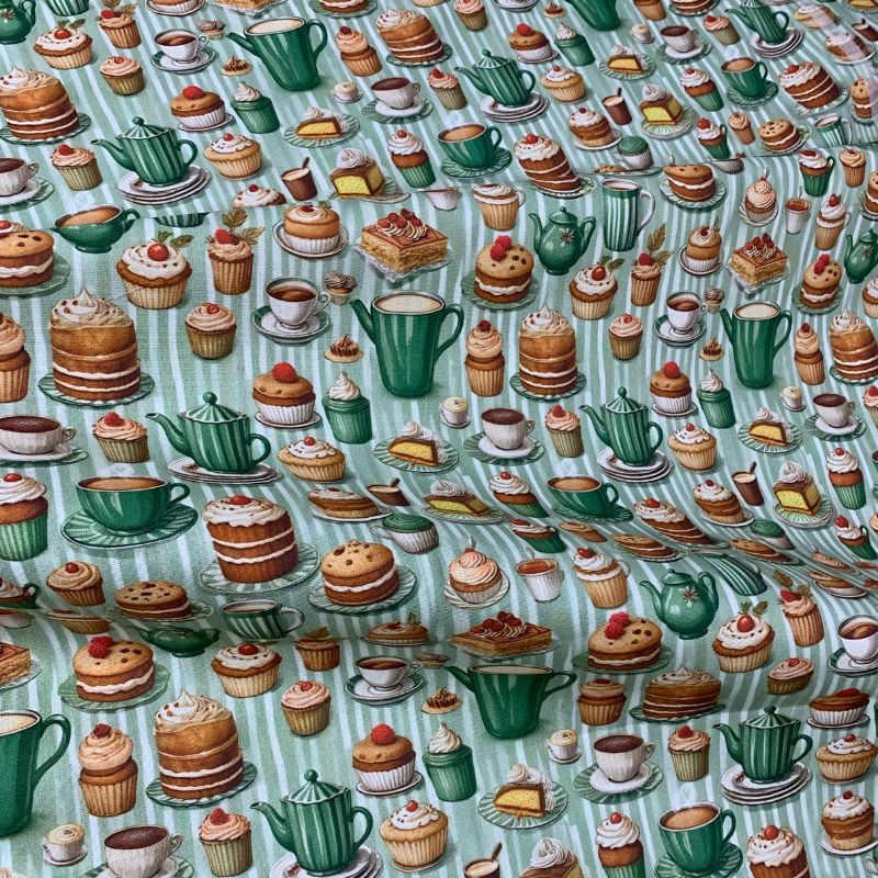 Tricoline estampada cupcake  100% algodo