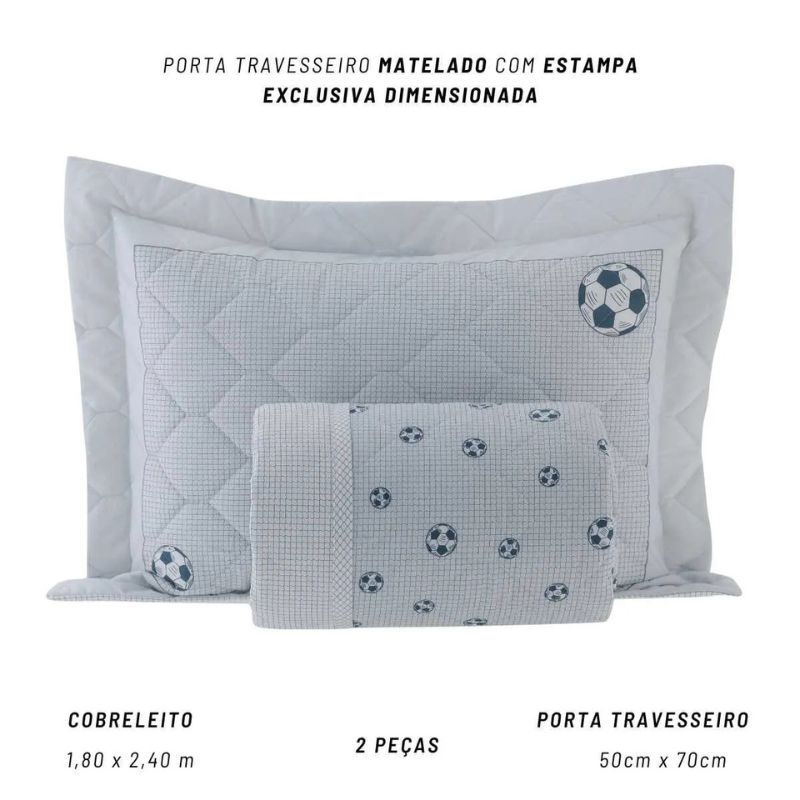 Cobreleito Solteiro 200 Fios Kacyumara Vida Bela 02 Peas Football