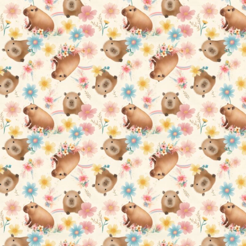 Tricoline Capivara Encantada 100% algodo