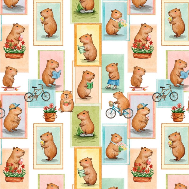 Tricoline Capivara Colors 100% algodo