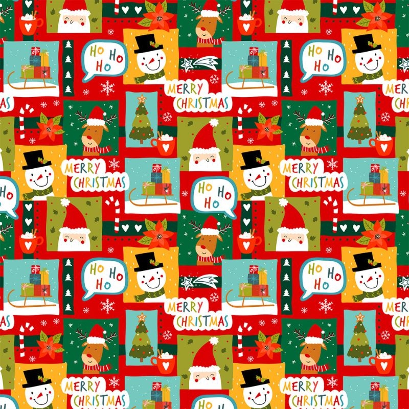 Tricoline De Natal Mistura Natalina 100% algodo