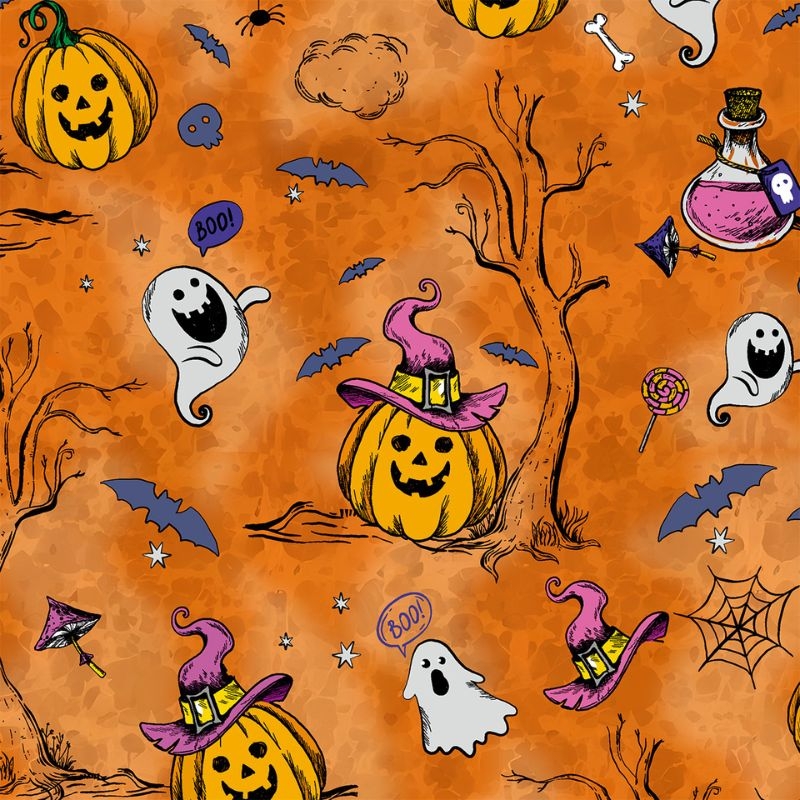 Tricoline Halloween Tenebroso 100% algodo