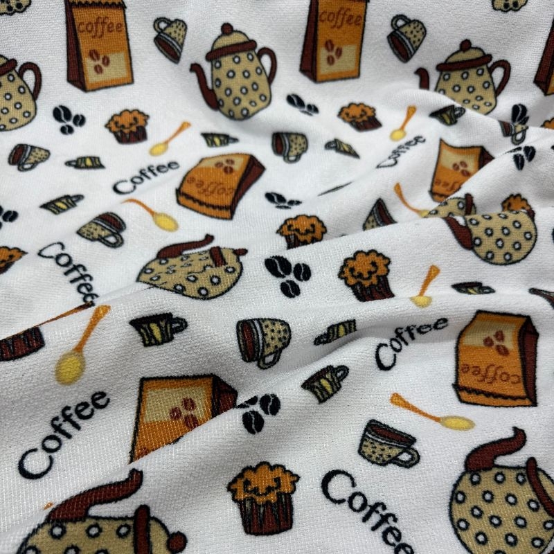  Felpudo Estampado Coffe Branco