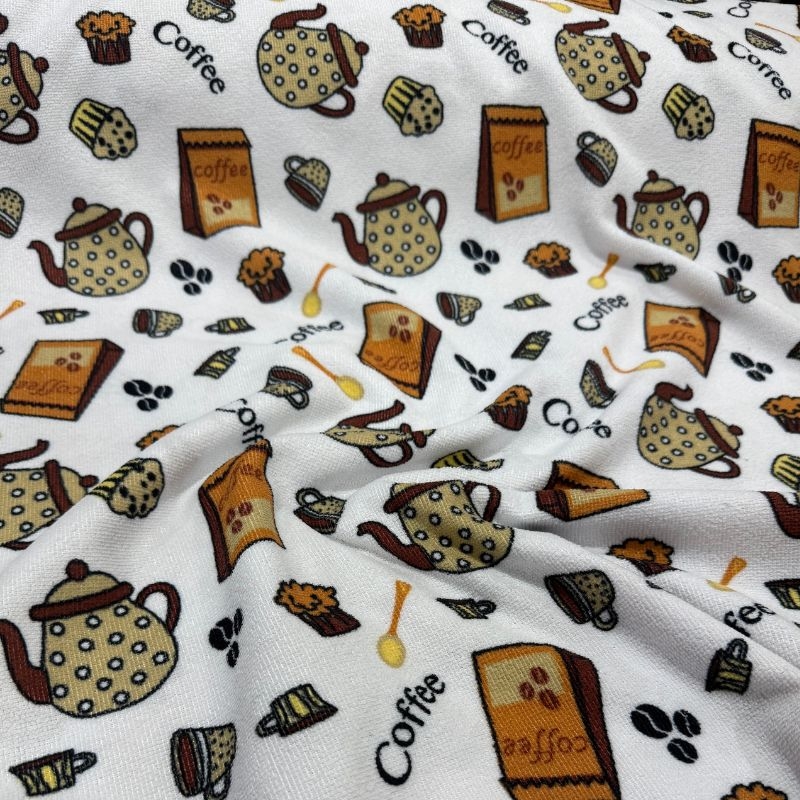  Felpudo Estampado Coffe Branco